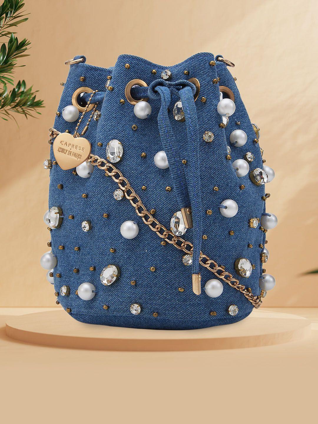 caprese emily in paris embellished small sling handbag