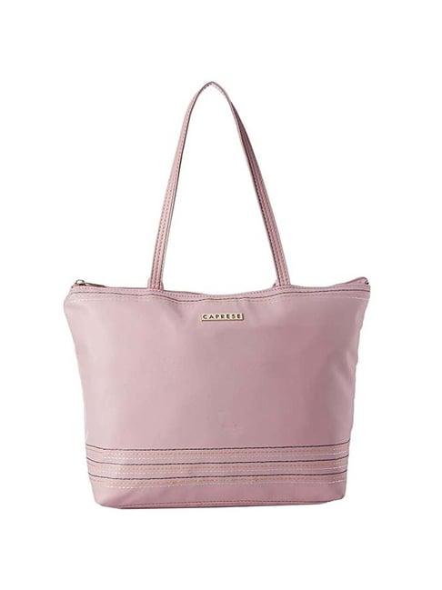 caprese evie pink textured large tote handbag