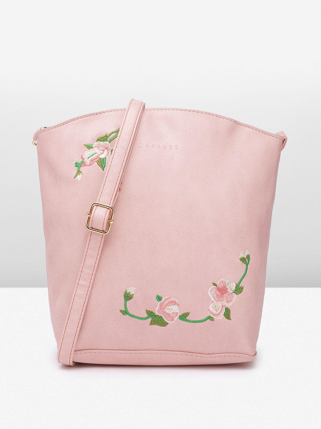 caprese floral embroidered sling bag