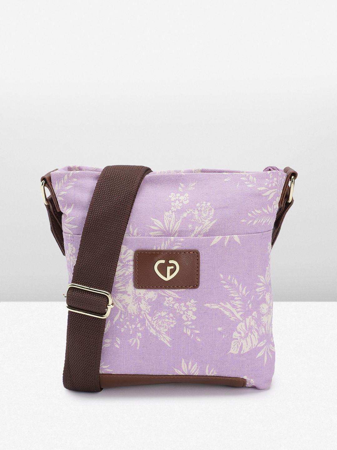 caprese floral print regular structured canvas sling bag