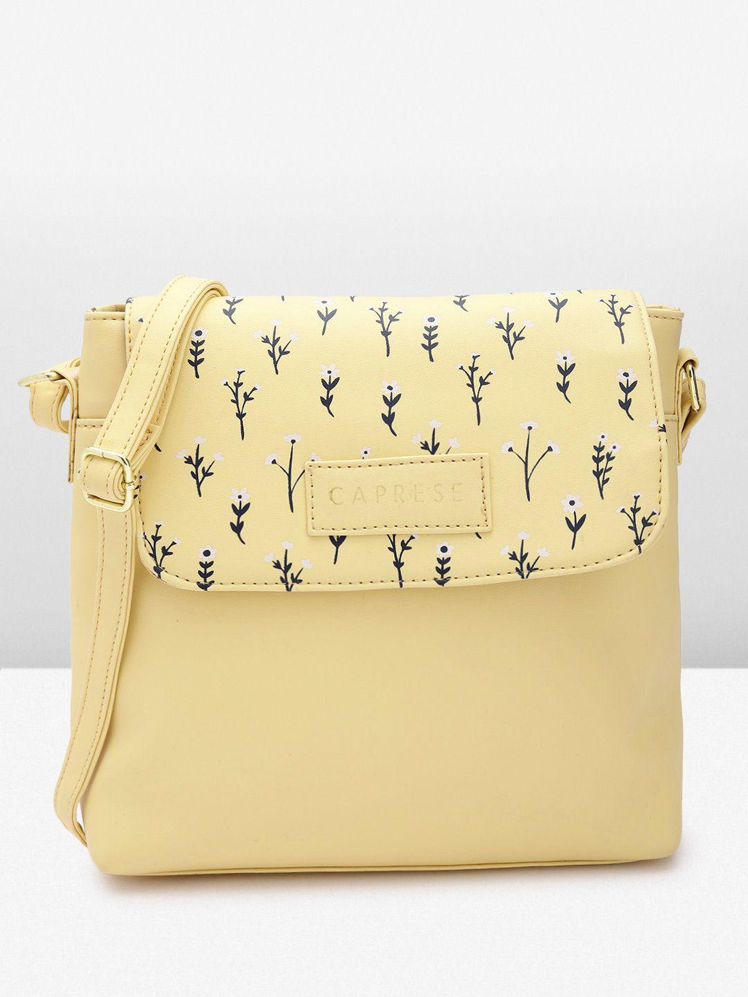 caprese floral printed detail structured sling bag