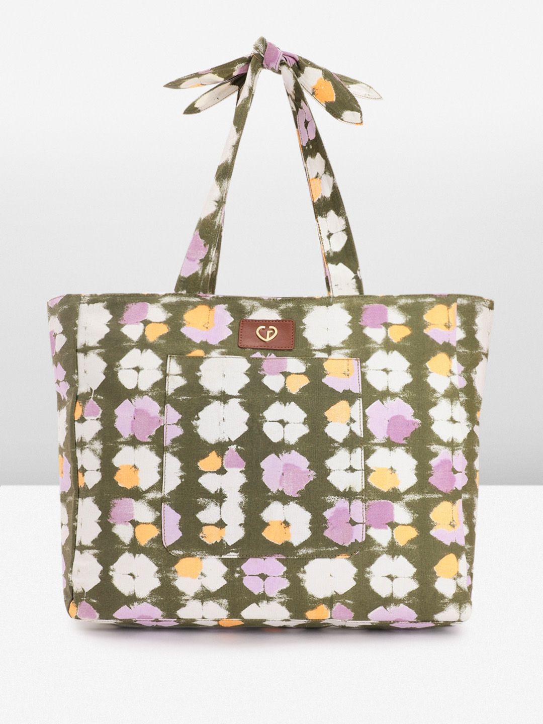 caprese floral printed oversized structured shoulder bag