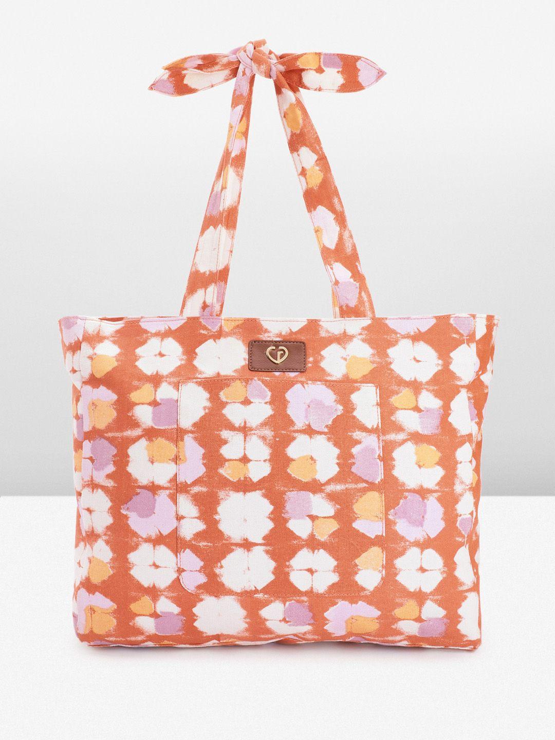 caprese floral printed oversized structured shoulder bag