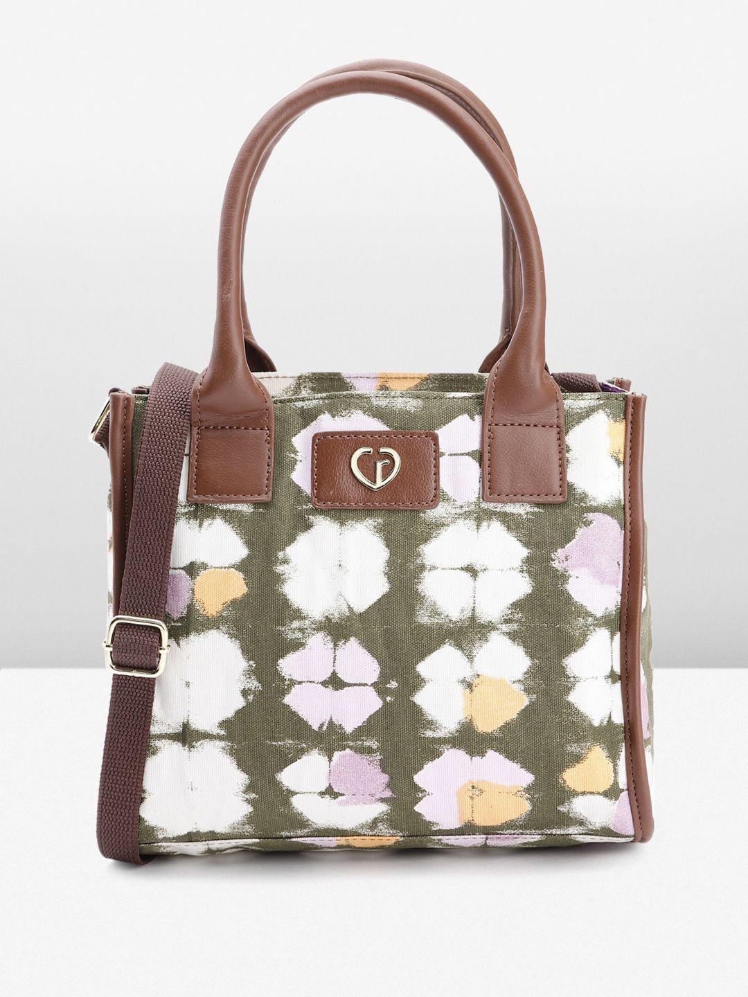 caprese floral printed structured handheld bag