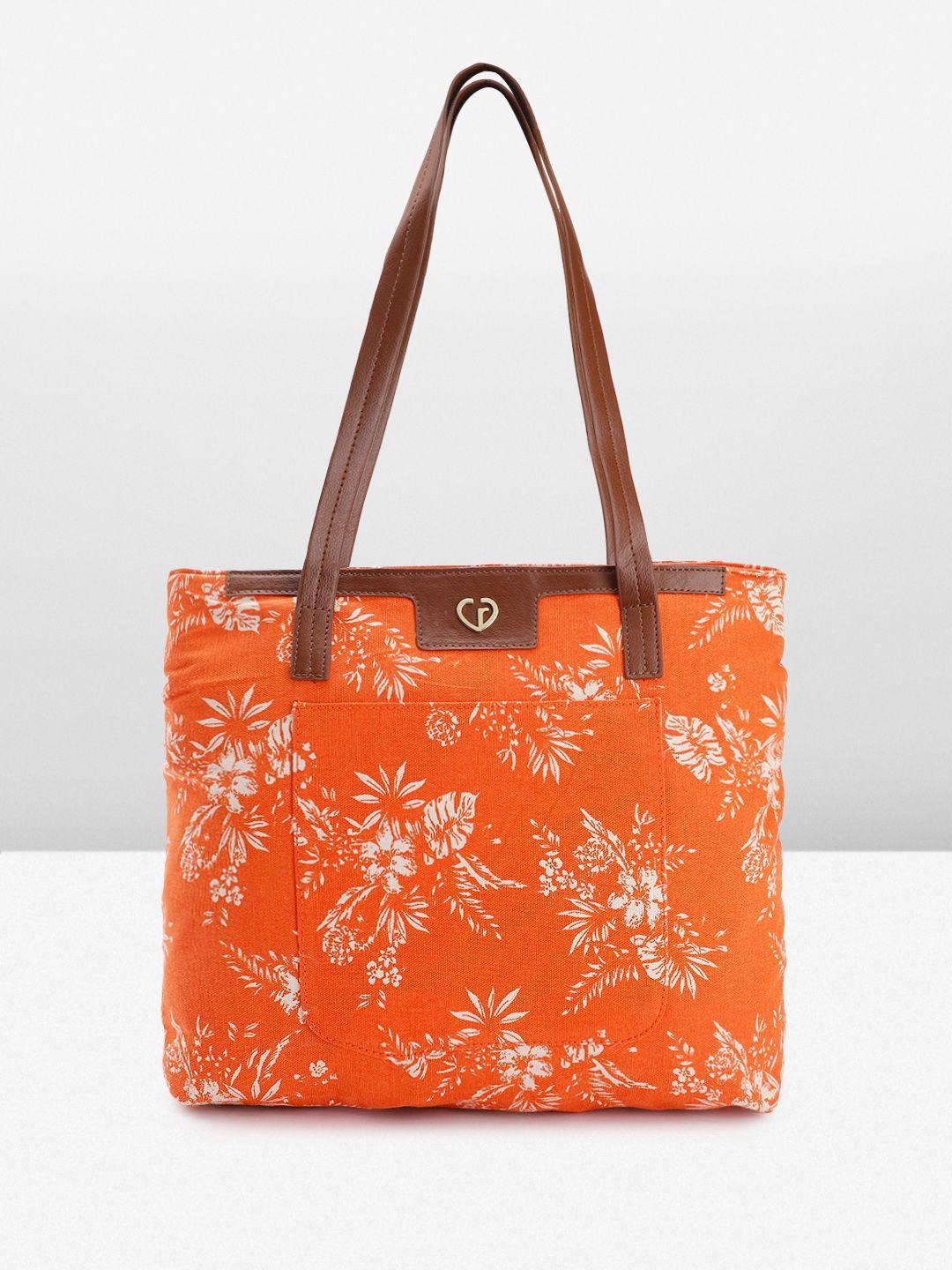 caprese floral printed structured shoulder bag