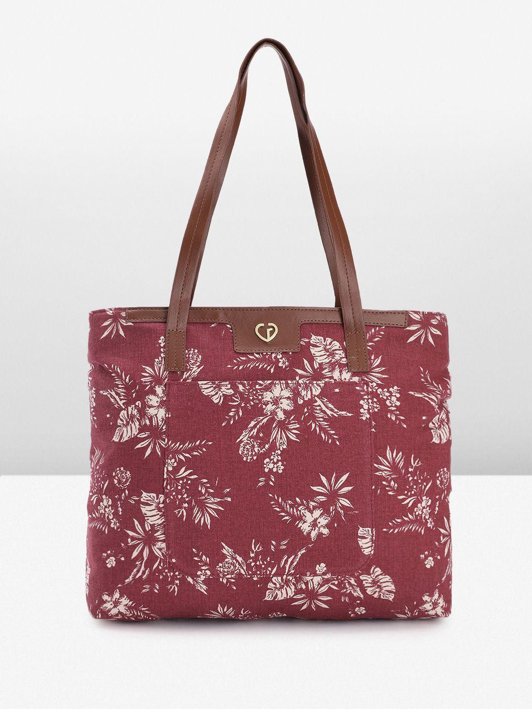 caprese floral printed structured shoulder bag