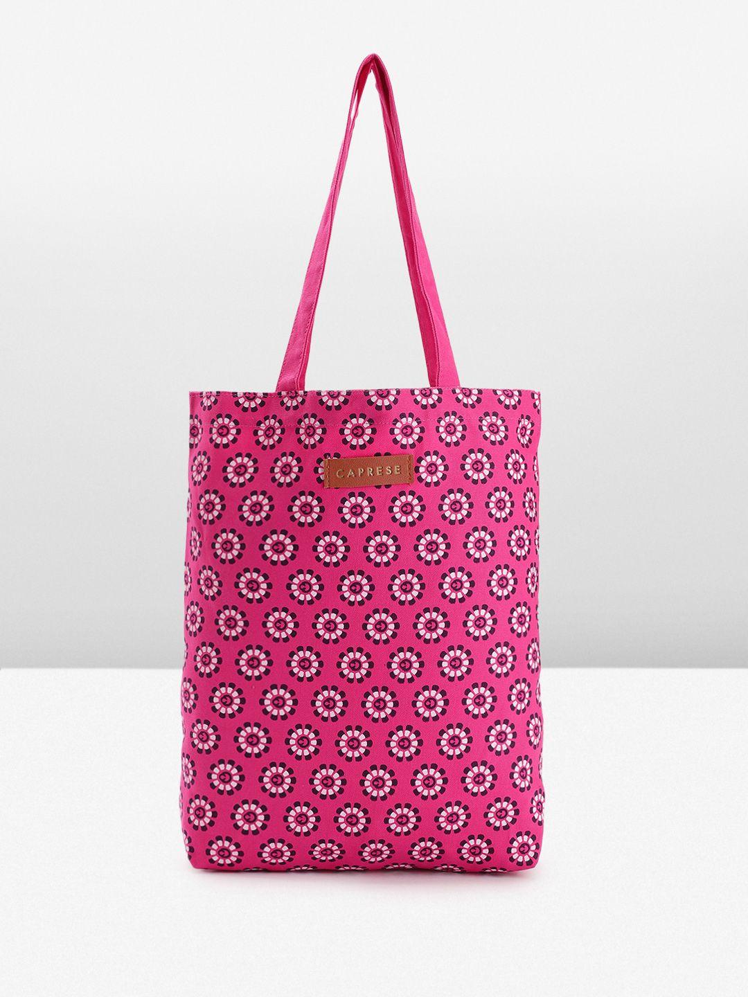 caprese floral printed structured tote bag