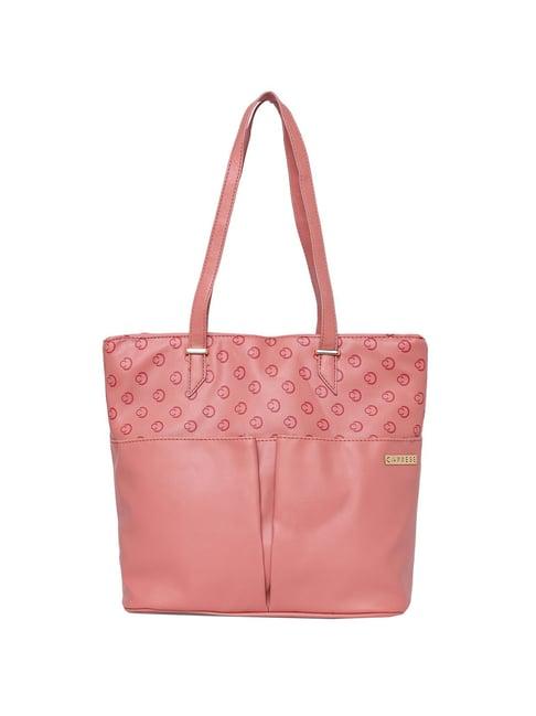 caprese freya mellow rose faux leather printed tote handbag