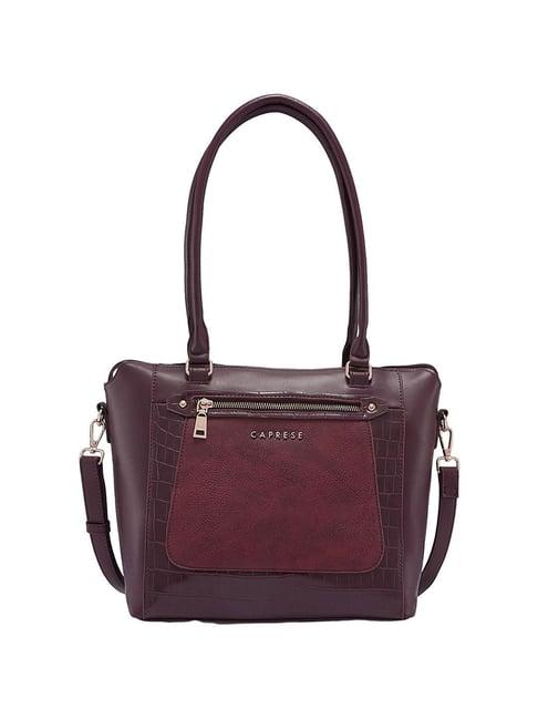 caprese gigi bordeaux faux leather textured tote handbag