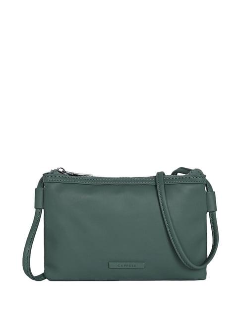 caprese green solid medium sling handbag