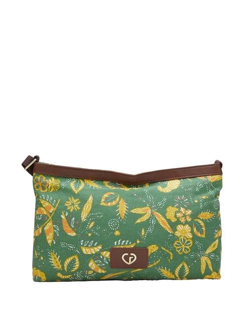 caprese hazel olive canvas printed sling handbag