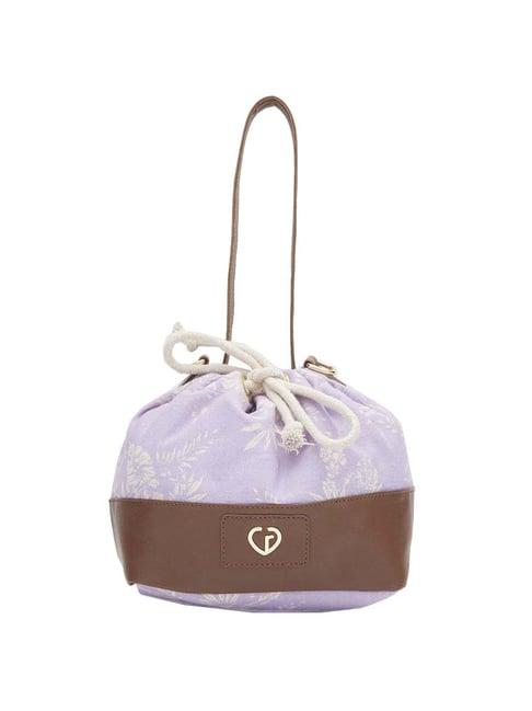 caprese kendall purple printed large sling handbag