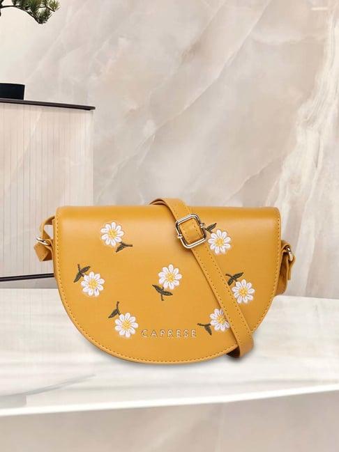 caprese kyle ochre floral medium sling handbag