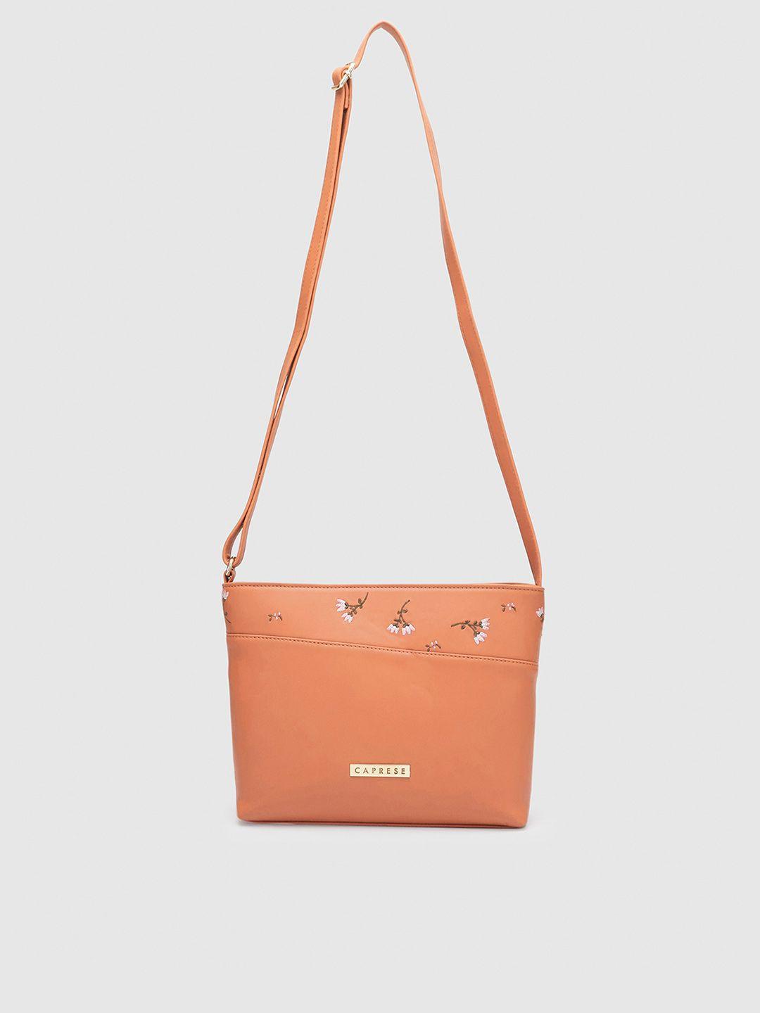 caprese leather structured sling bag