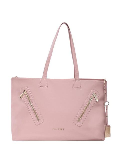 caprese lilith blush faux leather solid tote handbag