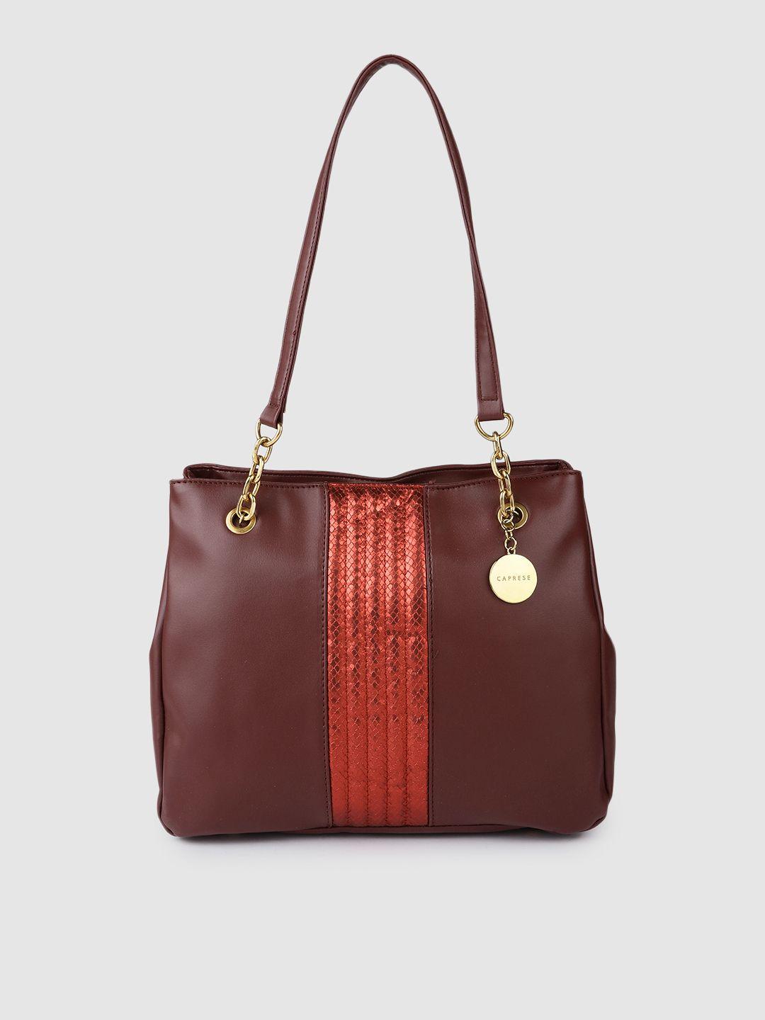 caprese maroon embellished shoulder bag