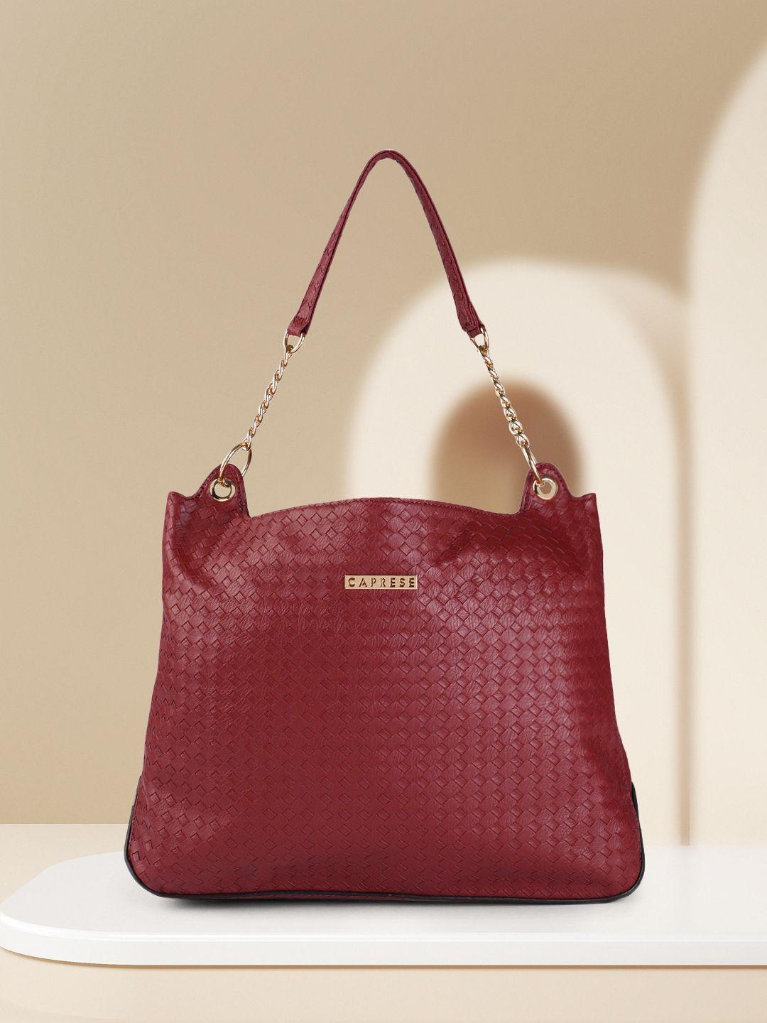 caprese maroon textured hobo bag