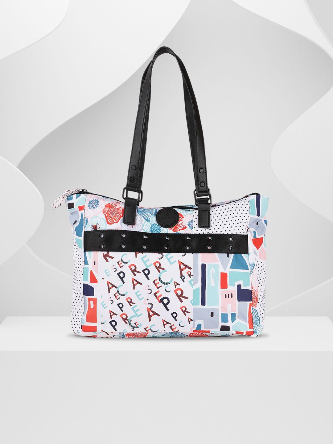 caprese multicoloured printed laptop shoulder bag