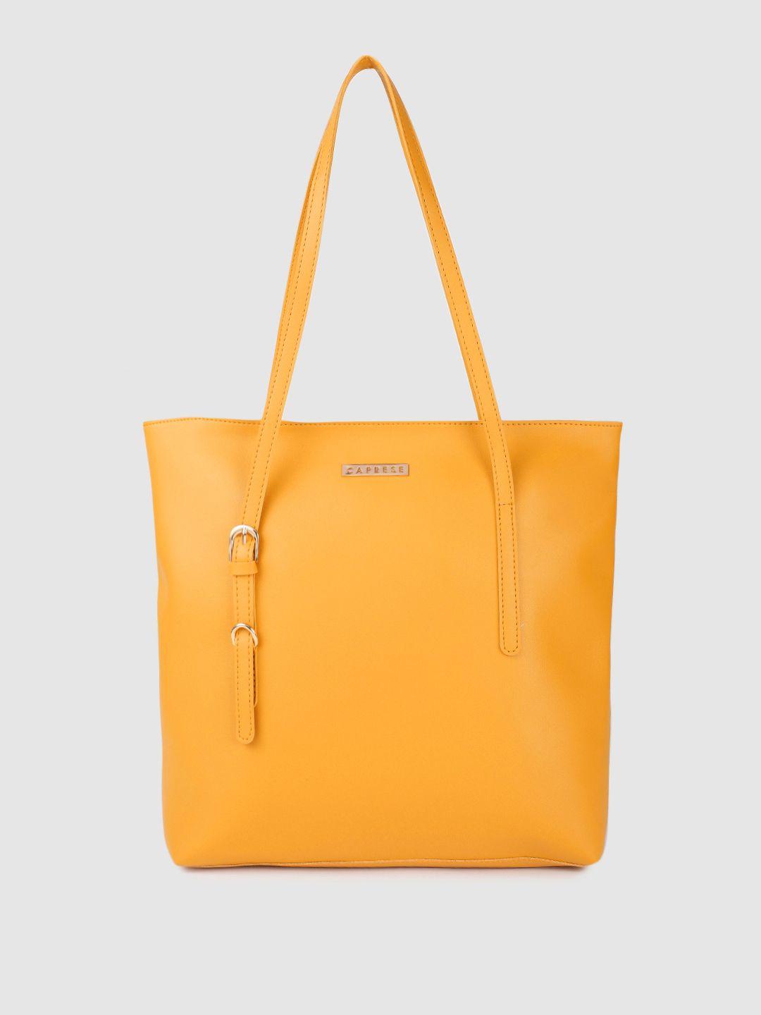 caprese mustard yellow oversized structured shoulder bag