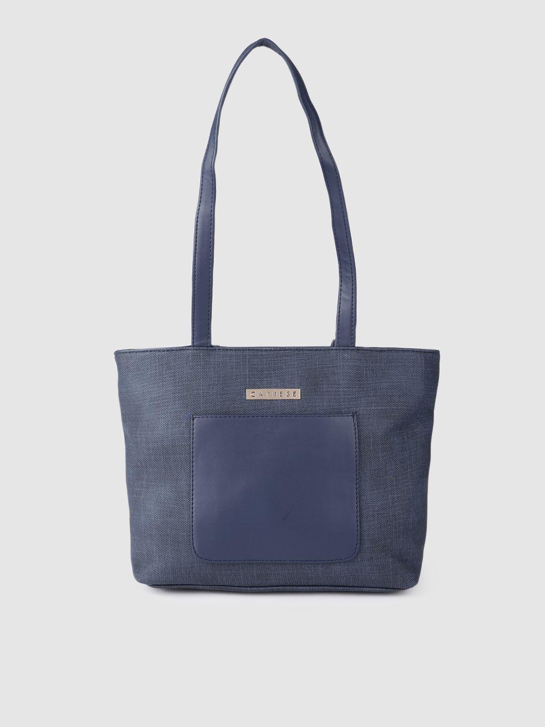 caprese navy blue solid shoulder bag