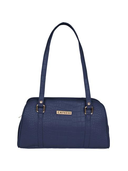 caprese navy textured medium shoulder bag