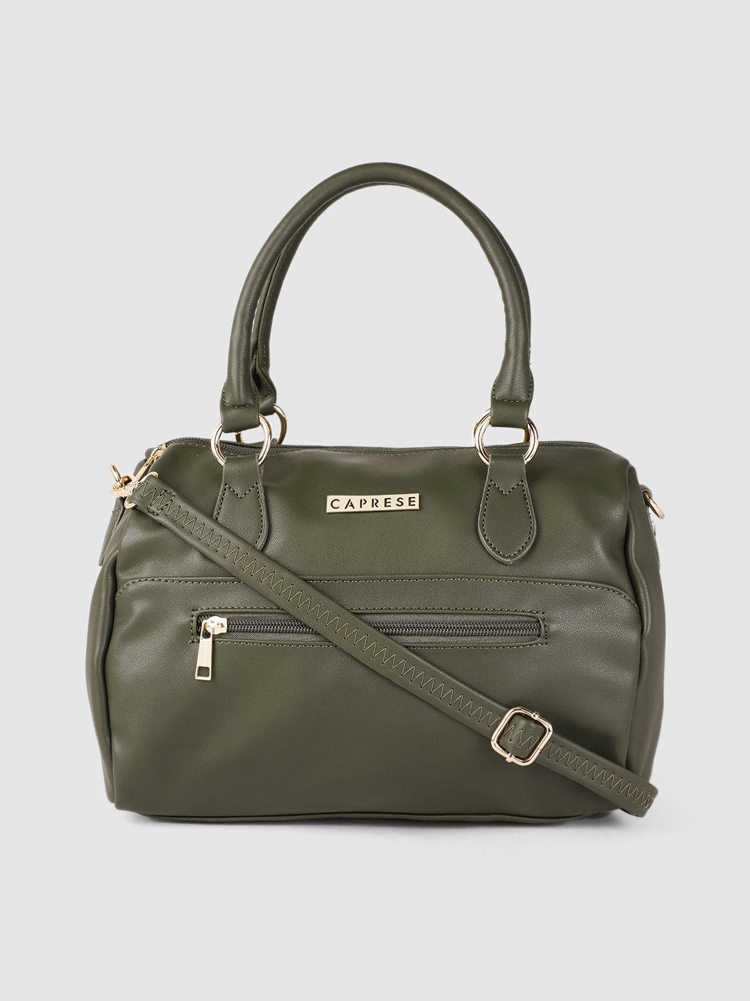 caprese olive green structured handheld bag