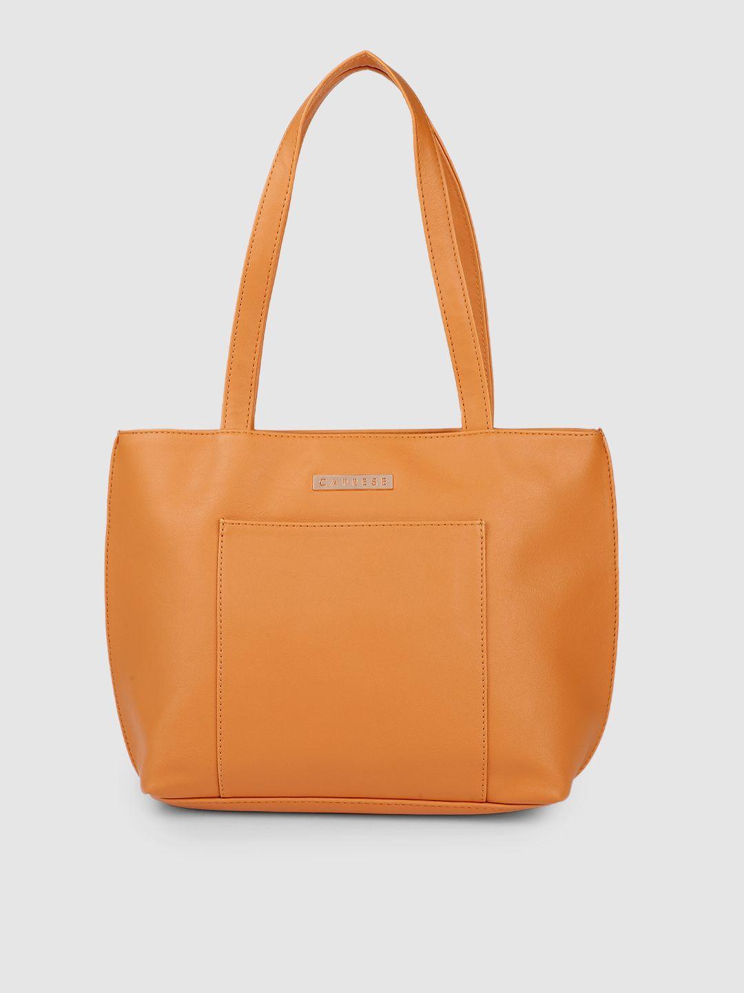 caprese orange solid shoulder bag