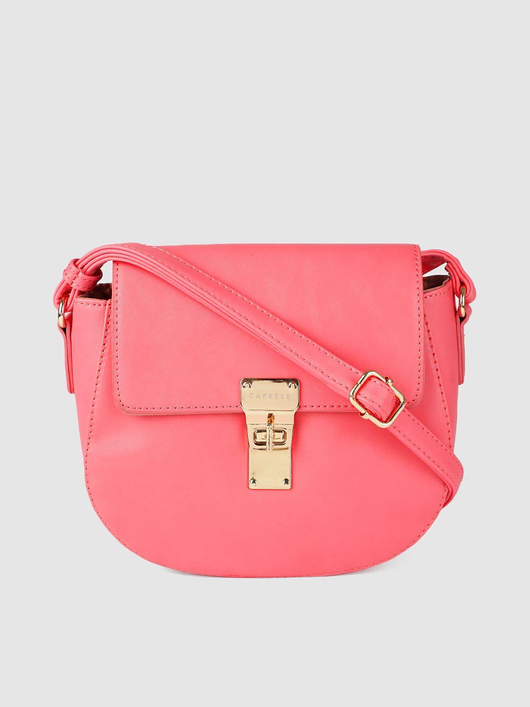 caprese peach-coloured solid sling bag