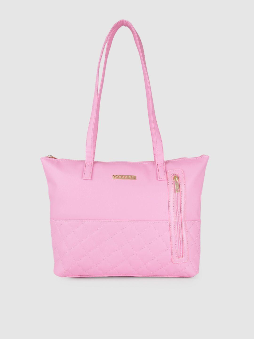 caprese pink kati quilted shoulder bag
