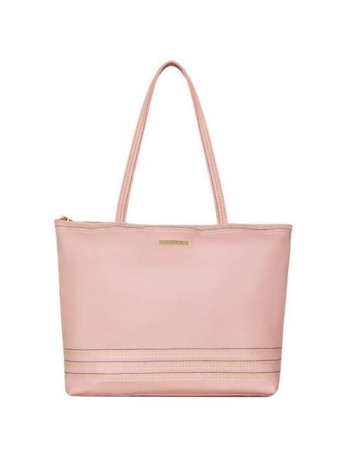 caprese pink solid large tote handbag