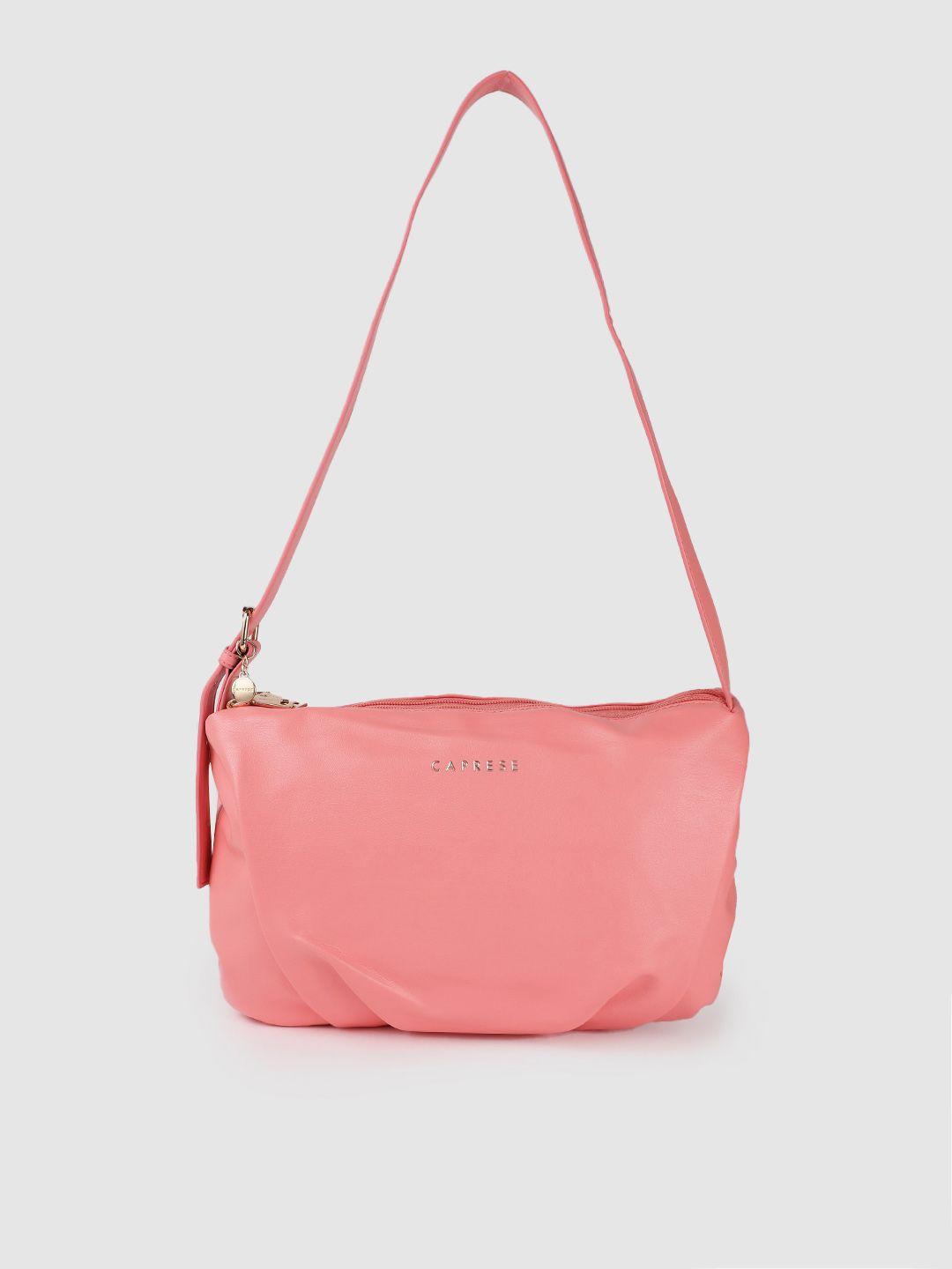 caprese pink solid sling bag