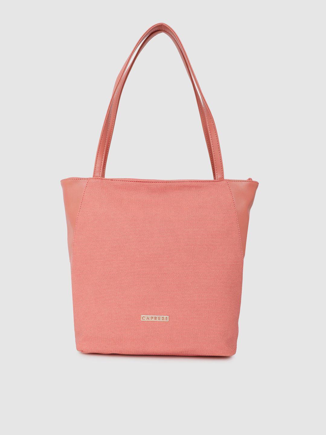 caprese pink solid tote bag