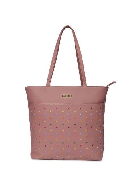 caprese popsicle pink textured large tote handbag