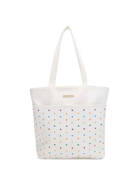 caprese popsicle white textured large tote handbag