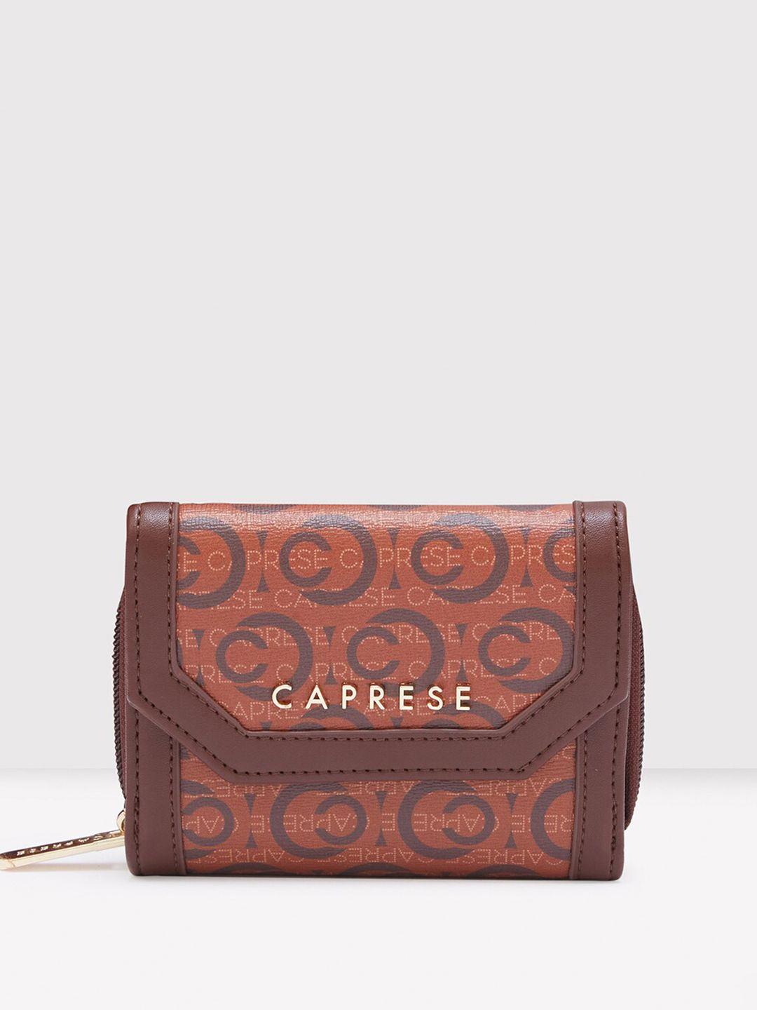 caprese printed leather two fold wallet