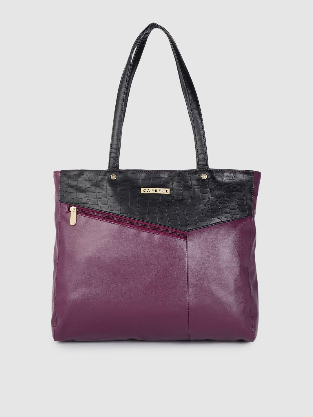 caprese purple textured structured shoulder bag