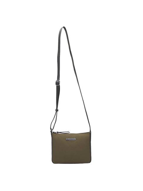 caprese rogue olive solid small sling handbag