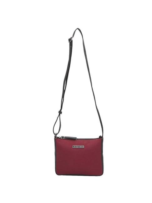 caprese rogue red solid small sling handbag