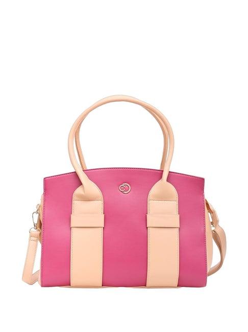 caprese ruby magenta faux leather textured handbag