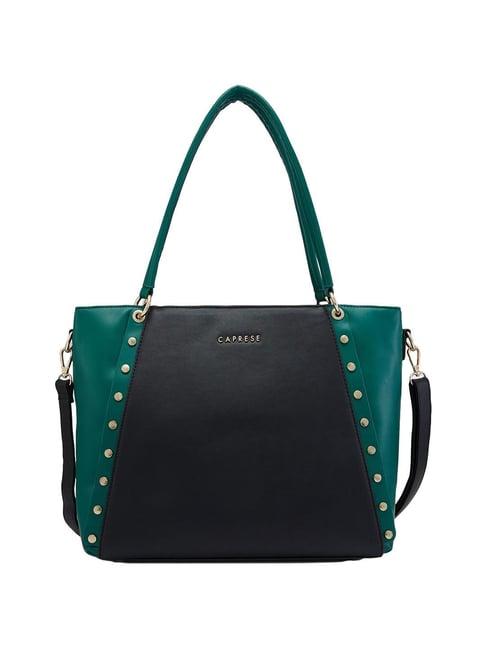 caprese shelby blue faux leather solid tote handbag