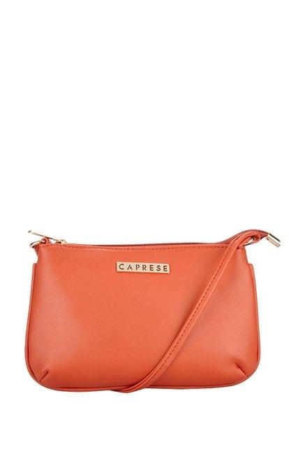 caprese shyla orange solid sling bag