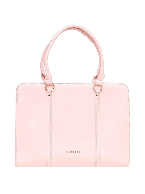 caprese sienna blush faux leather solid laptop totes handbag