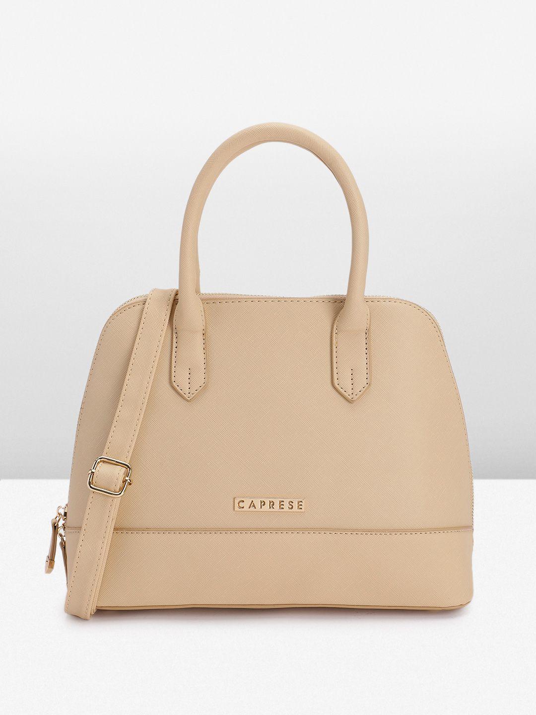 caprese solid leather structured handheld bag