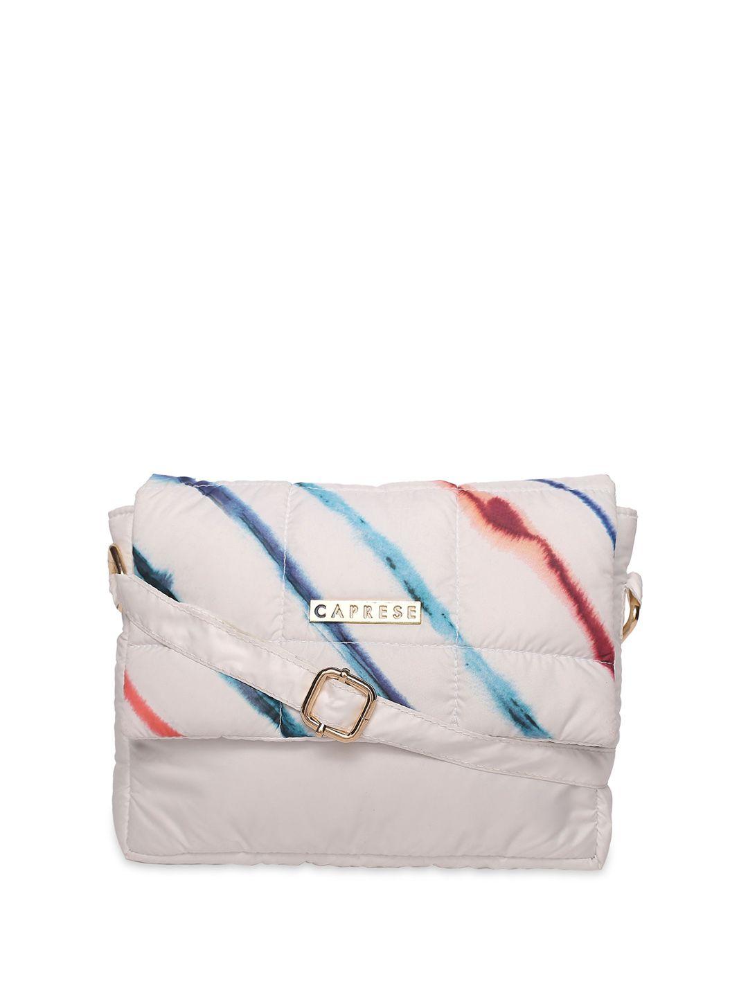 caprese striped leather structured sling bag