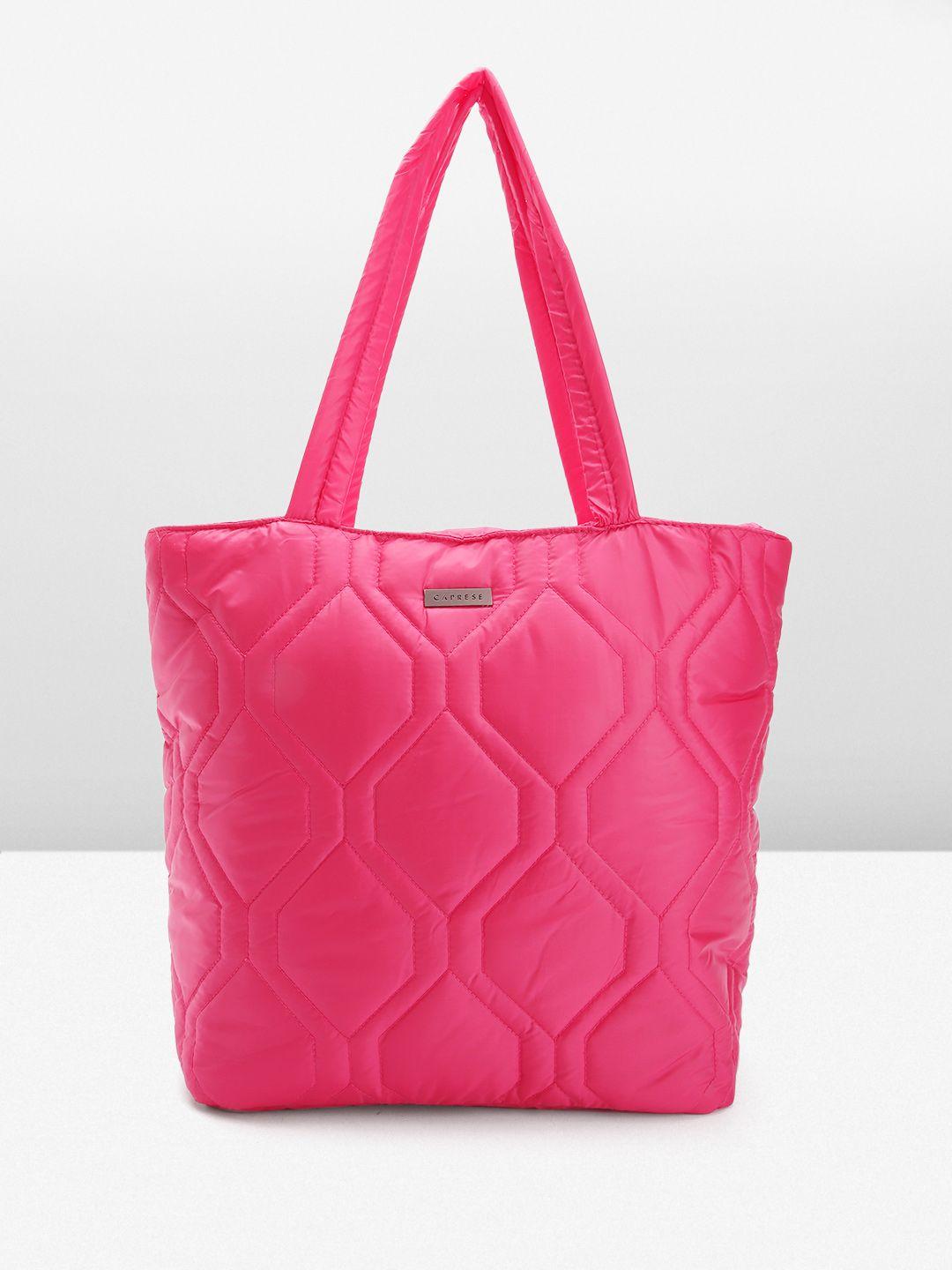 caprese structured shoulder bag with quilted detail