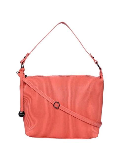 caprese symona coral textured large hobo shoulder handbag