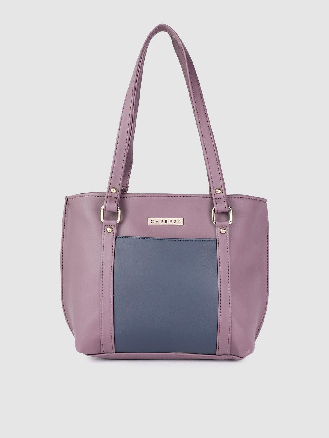 caprese violet colourblocked structured shoulder bag