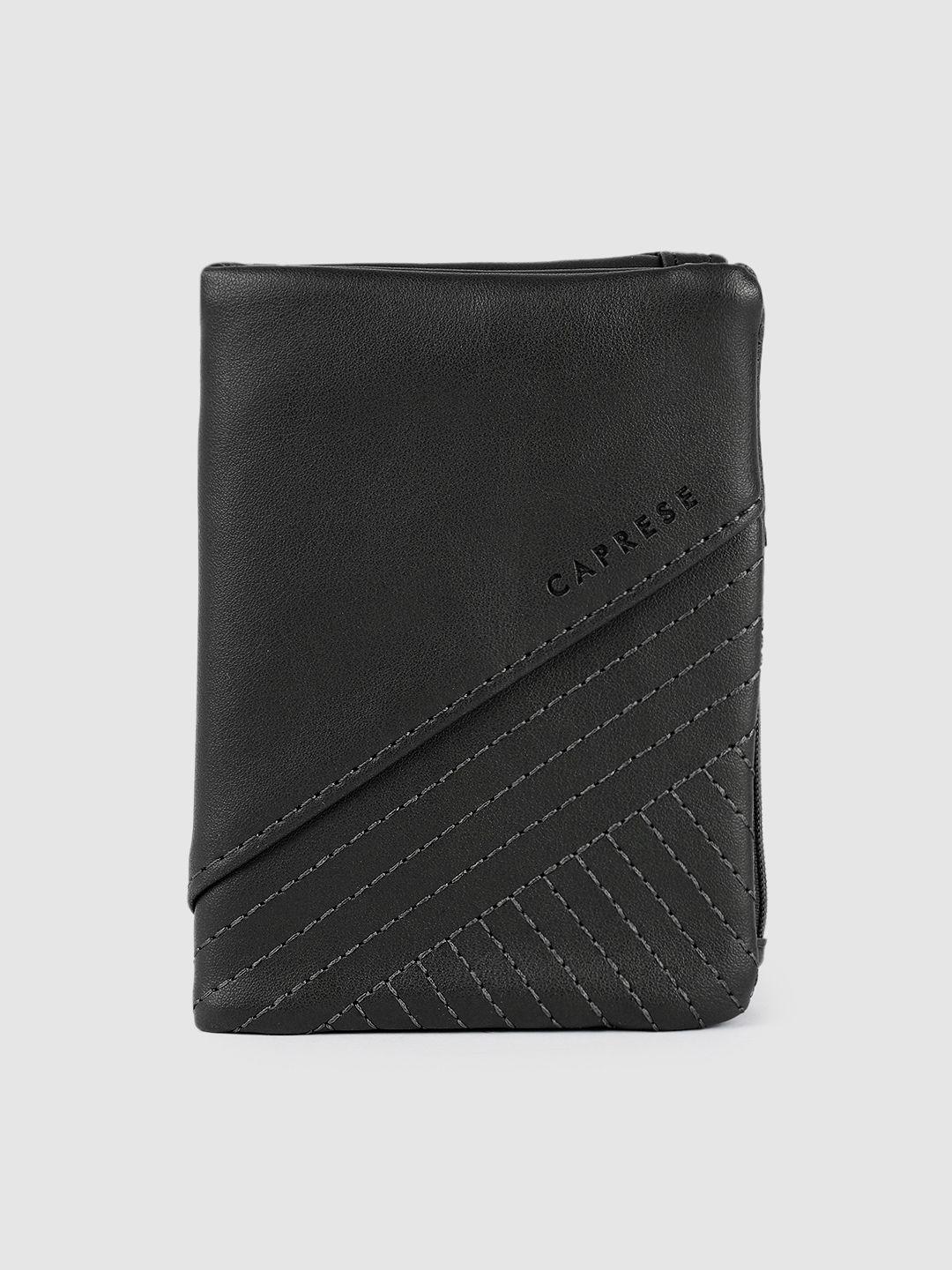 caprese women black solid two fold wallet