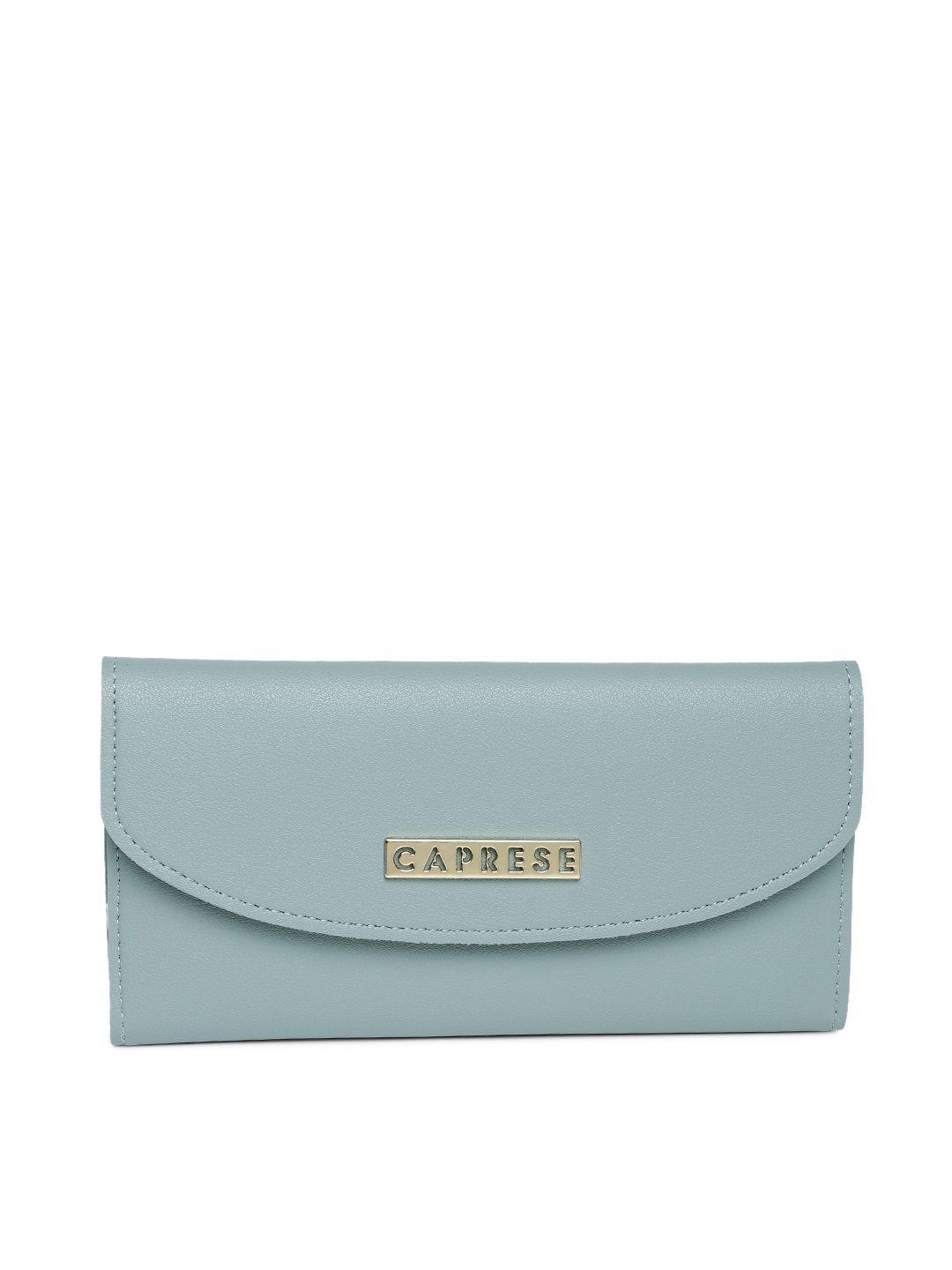 caprese women blue kiko solid three fold wallet