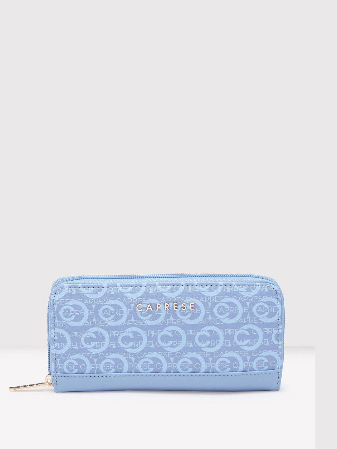 caprese women blue leather two fold wallet